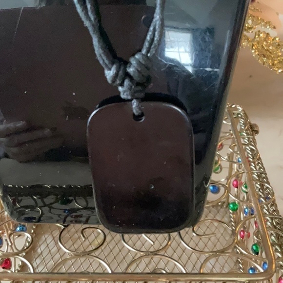 MENS DOUBLE STRAND LEATHER CHAIN WITH BLACK AND WHITE CROSS PENDENT - Picture 3 of 3